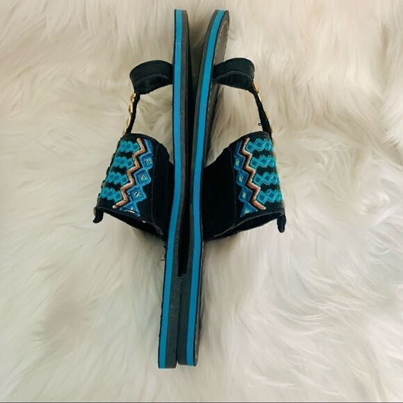 JC Penny Black Boho Flat Sandals Size 6 - Picture 8 of 10